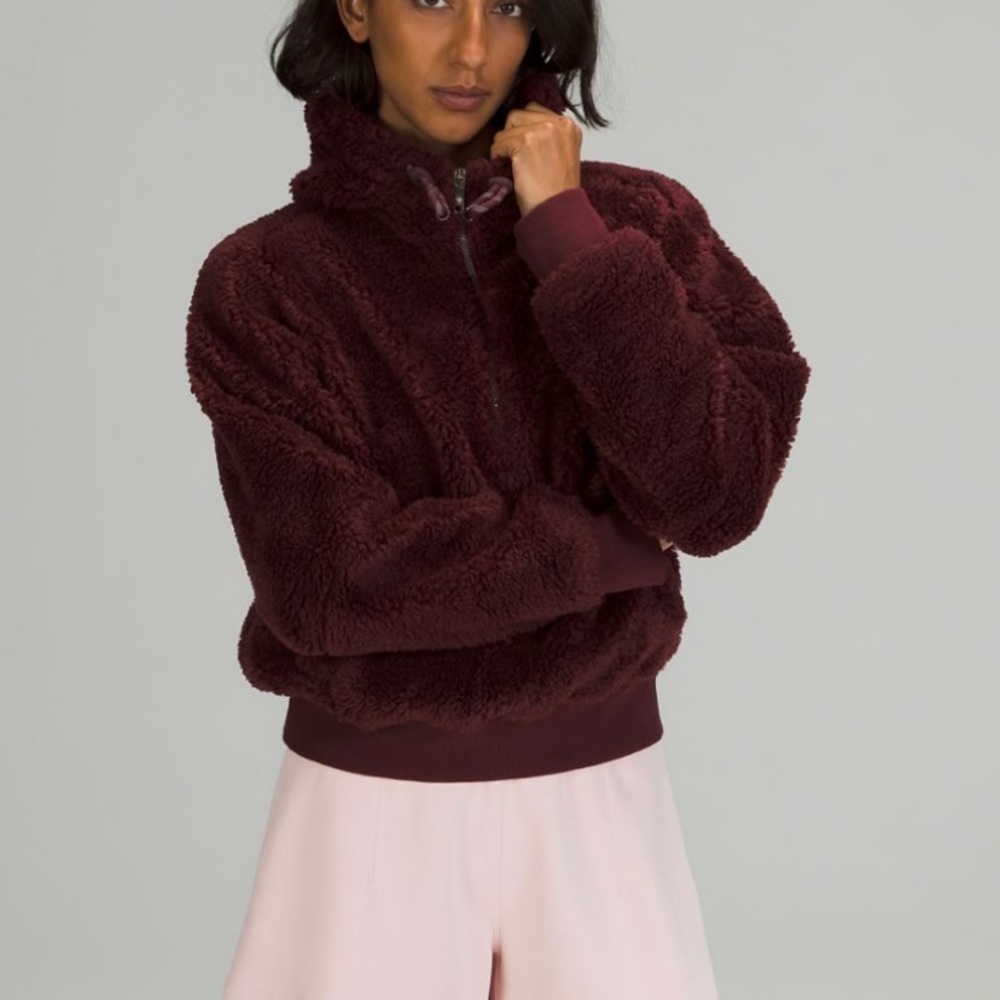 Lululemon Textured Fleece Half-Zip in Black